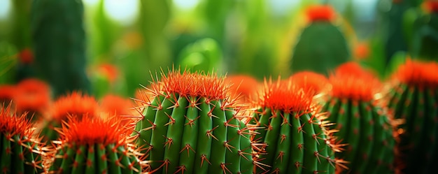 Close-up d'un cactus dans un jardin botanique Macro