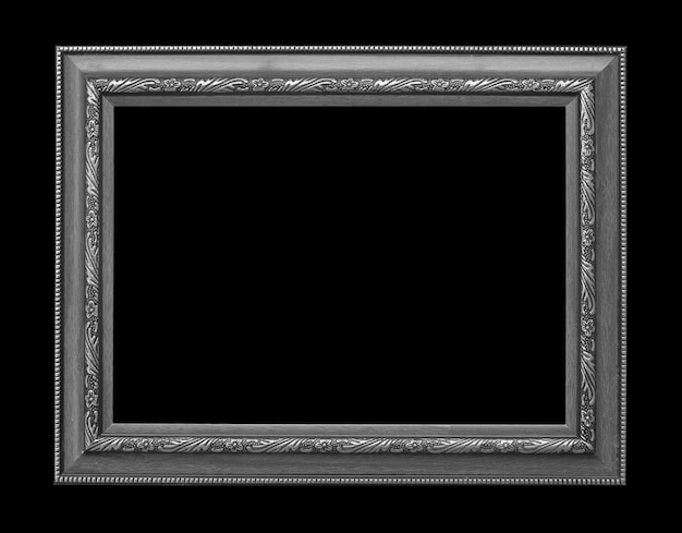 Close-up d'un cadre d'image vide sur un fond noir