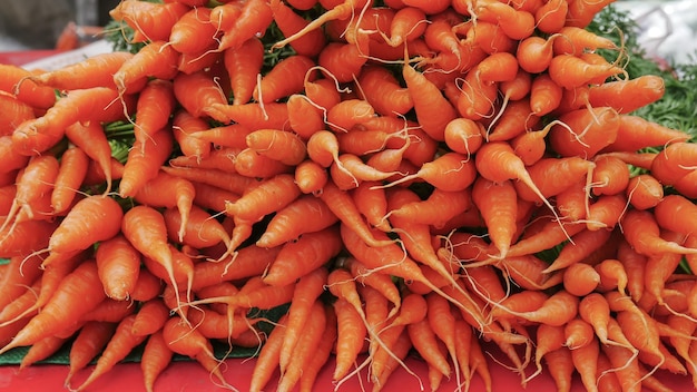 Close-up de carottes à vendre sur le marché