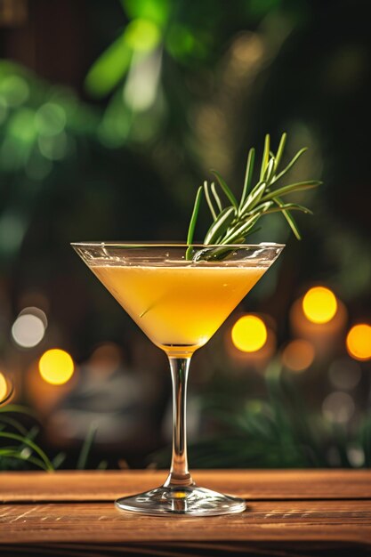 Close-up d'un cocktail dans un bar Focus sélectif sur la boisson et le verre