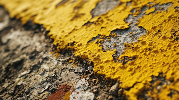 Close-up des couleurs jaunes de la surface du béton