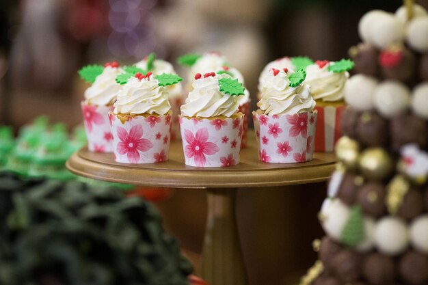 Close-up des cupcakes sur la table