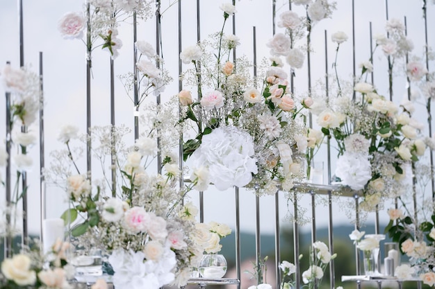 Close Up de décoration de mariage à l'extérieur