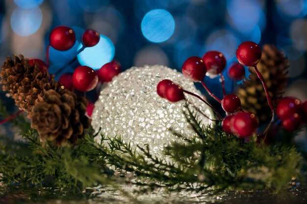 Photo close-up des décorations de noël