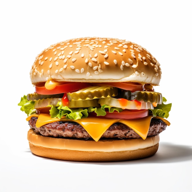 Close-up d'un délicieux hamburger fait maison sur une table en bois