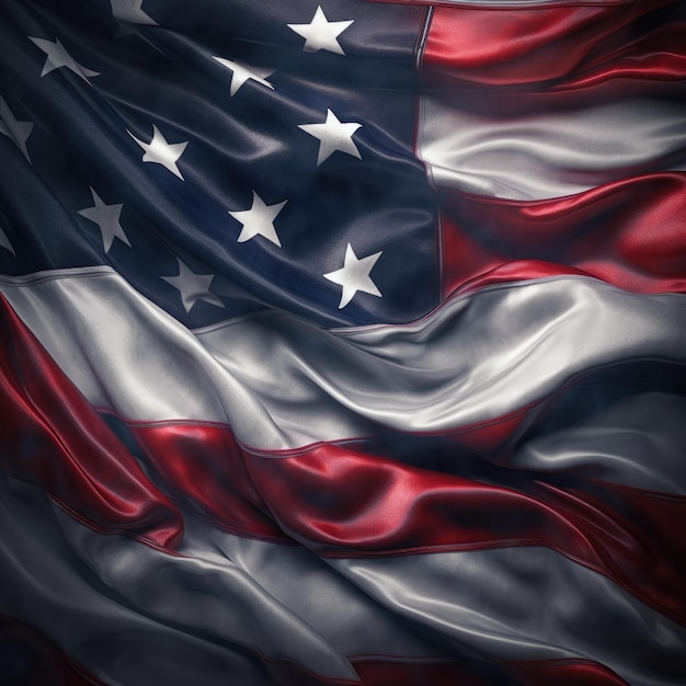 Close-up du drapeau américain ondulé