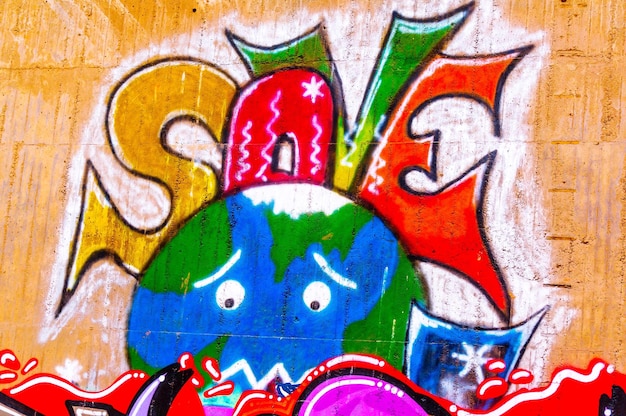 Photo close-up du graffiti sur le mur