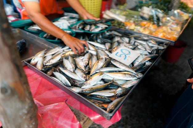 Photo close-up du poisson à vendre