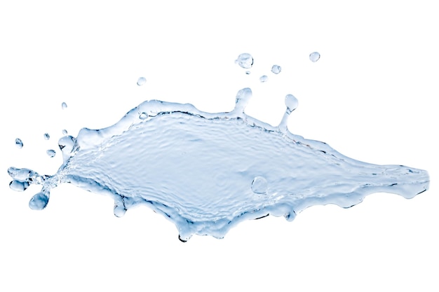 Close-up de l'eau qui éclabousse sur un fond blanc