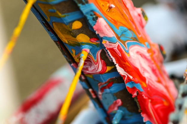 Photo close-up de feuilles multicolores