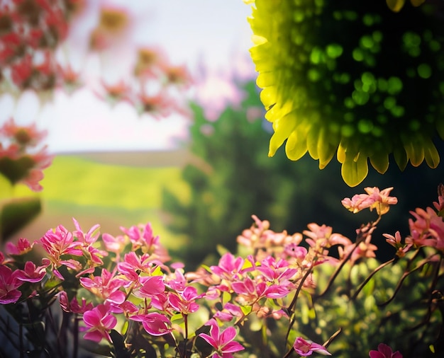 Close up focus de fleurs dans le jardin sur l'objet