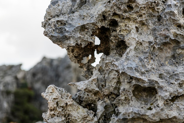 Close-up de la formation rocheuse