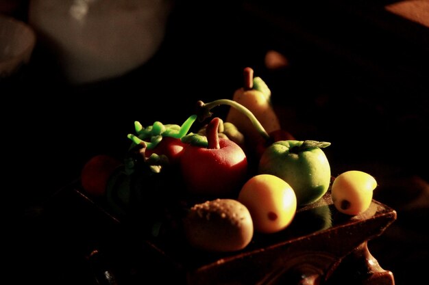 Photo close-up des fruits dans le panier