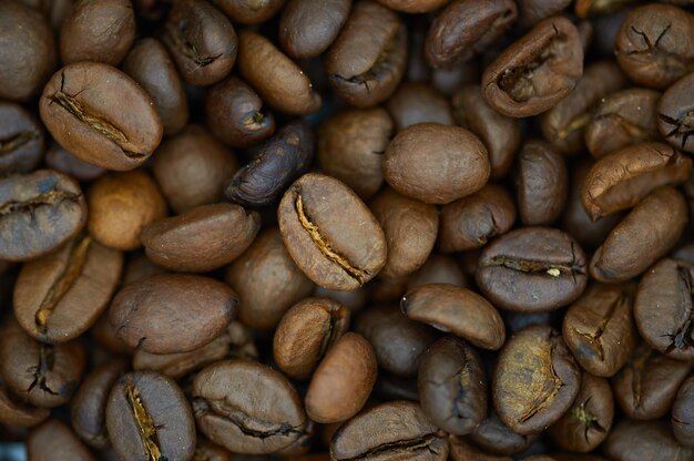 Close-up de grains de café