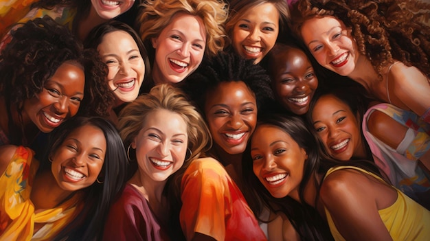 Close-up d'un groupe de belles femmes