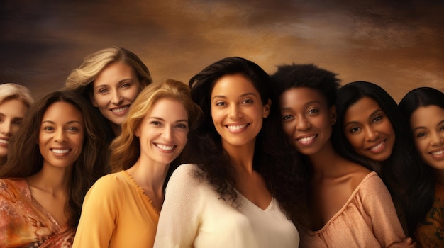 Close-up d'un groupe de belles femmes