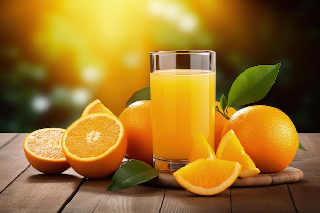 Close up de jus d'orange sur une table