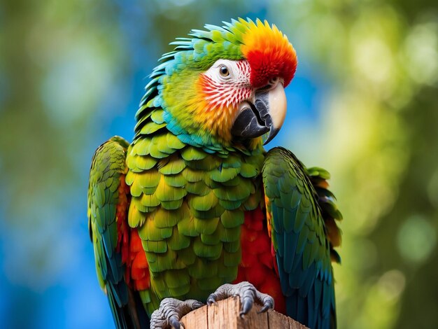 Close-up d'un macaw écarlate de vue latérale close-up de la tête d'un macaw écarlate