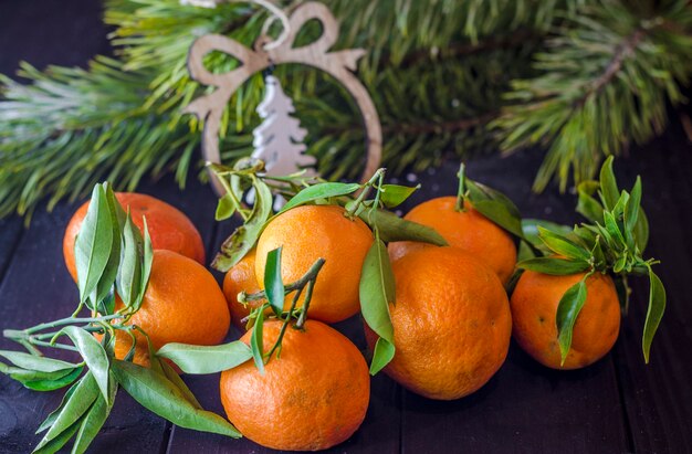 Close up mandarins sur table