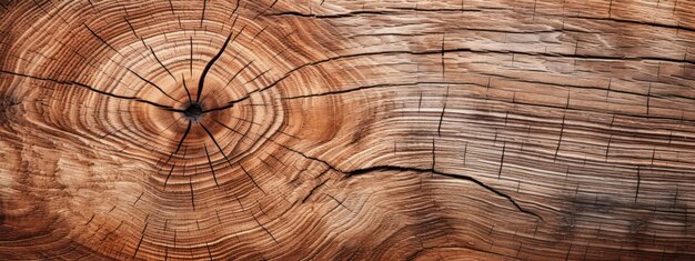 Close-up d'un motif circulaire en bois avec des détails riches Texture en bois complexe AI Génératif
