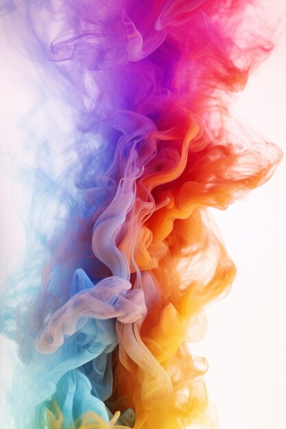Photo a close up of a colorful smoke is in the air generative ai