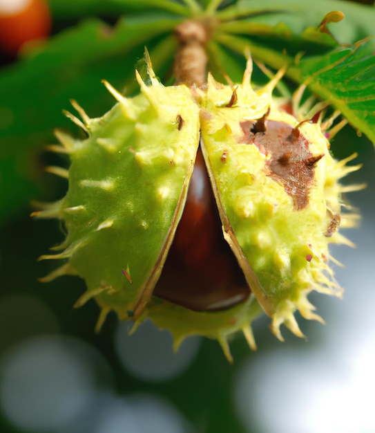 Close up of horse chestnut créé à l'aide de la technologie générative ai