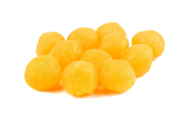 Close-up d'orange sur fond blanc