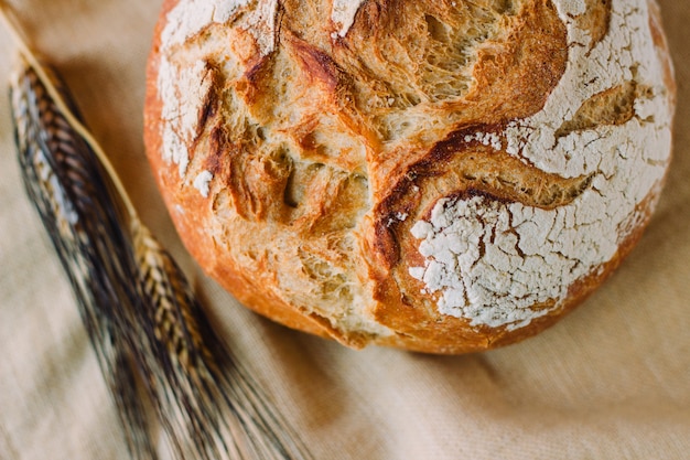 Photo close-up de pain méditerranéen appelé pan de payes