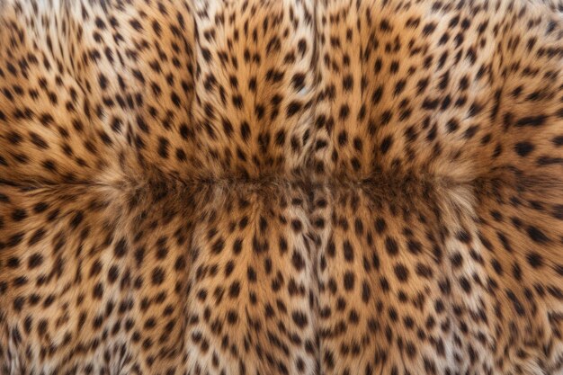 Photo close-up sur une peau de guépard étirée avec une texture de fourrure distincte