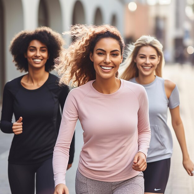 Close-up d'une photo de personnes souriantes réalisée avec une IA générative