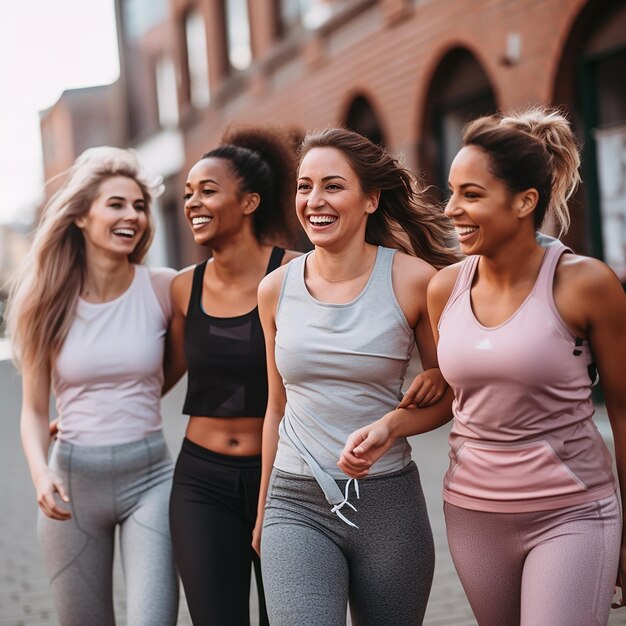 Photo close-up d'une photo de personnes souriantes réalisée avec une ia générative