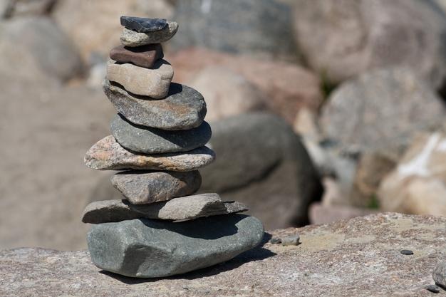 Close-up d'une pile de pierres
