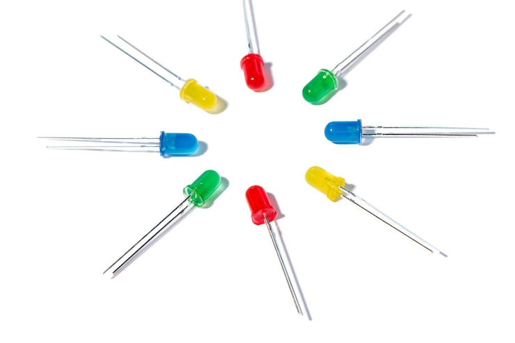 Photo close-up de pipettes colorées disposées sur un fond blanc