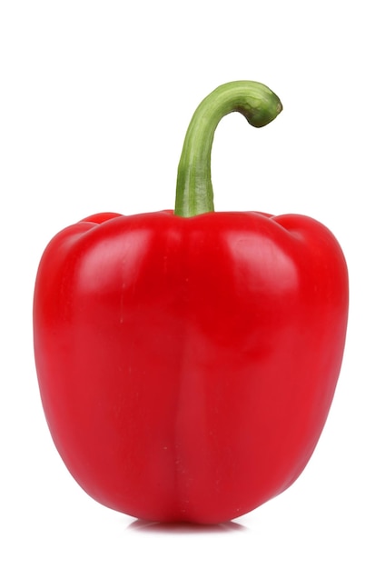Close-up de poivron rouge sur fond blanc