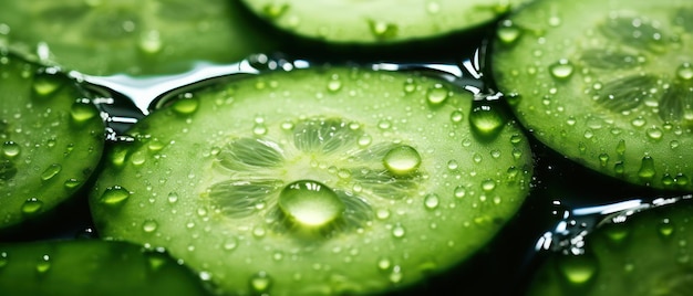 Close-up d'une surface de concombre affichant la riche texture et les motifs de ce légume sain