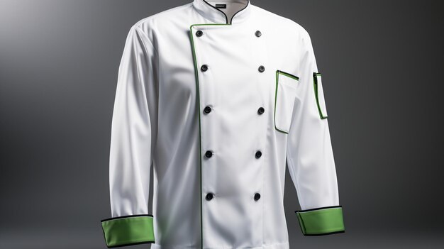 Photo close-up de l'uniforme de la veste blanche des chefs