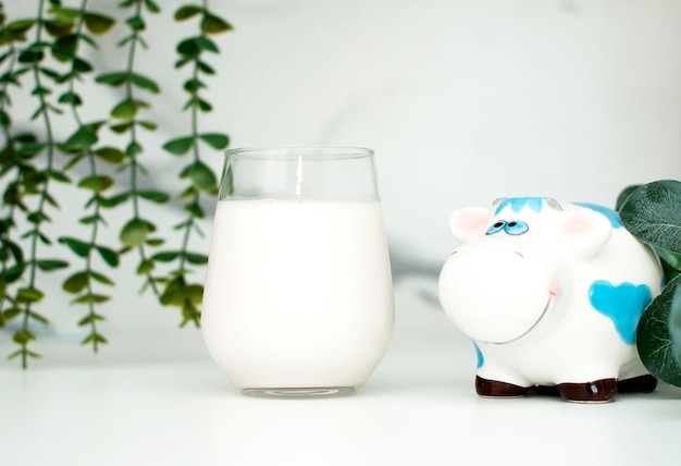 Close-up d'un verre de lait frais dans la cuisine Concept de produits laitiers de la ferme journée laitière