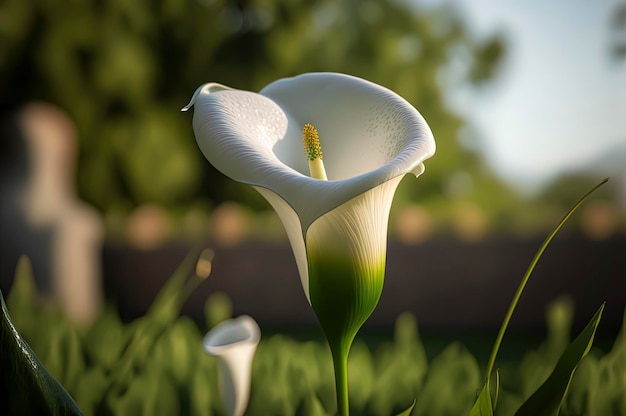 Close up white Lilly fleurit dans le jardin