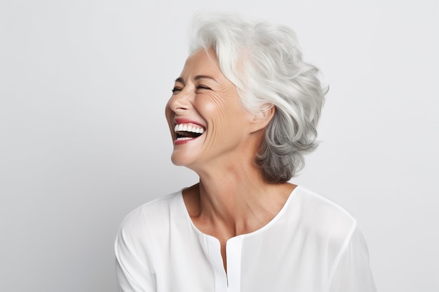 Closeup Portrait d'une belle femme âgée en bonne santé