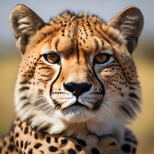 CloseUp Portrait d'un guépard majestueux regardant