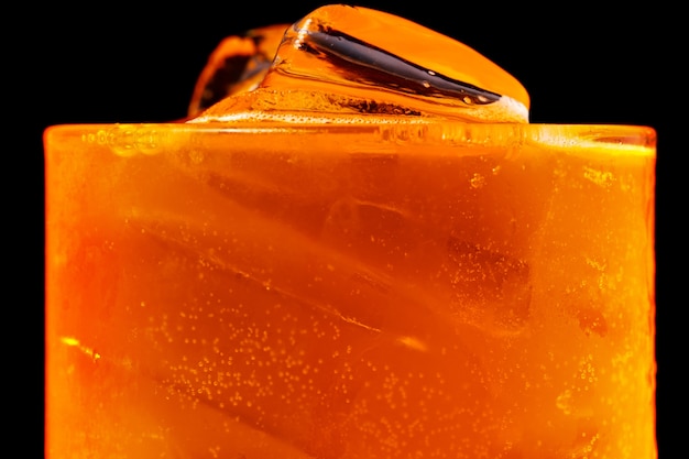 closeup, soda, glace, orange, jus