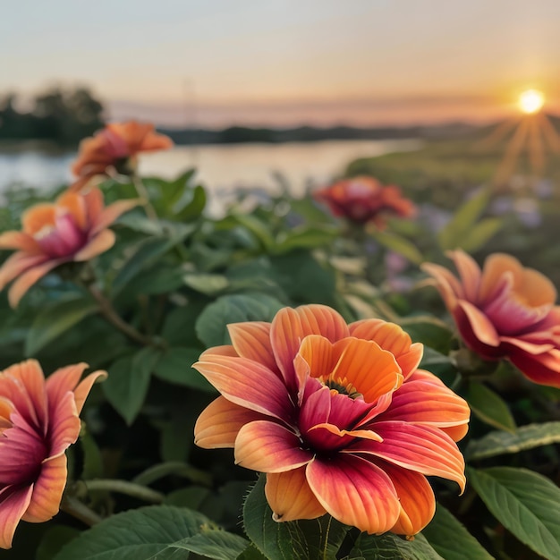 Closeups florales heure d'or HD La photographie du lever du soleil dans le paysage