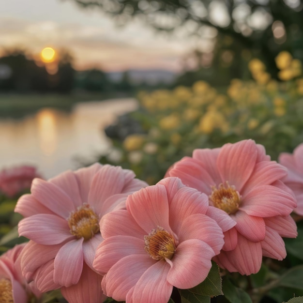 Closeups florales heure d'or HD La photographie du lever du soleil dans le paysage