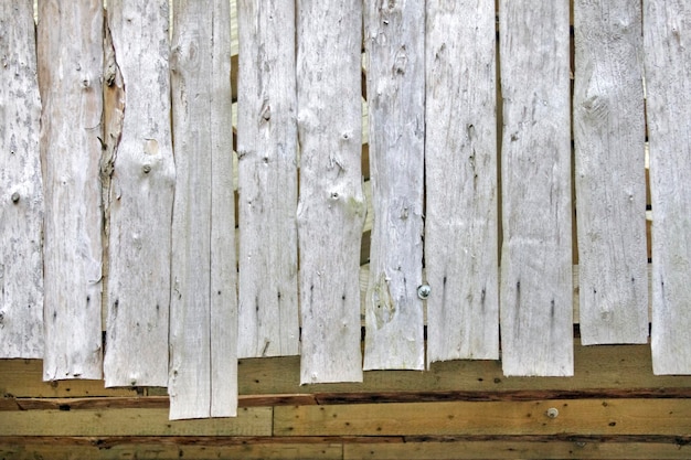 Clôture en bois de planches non traitées