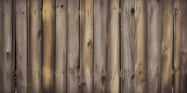 Une clôture en bois avec une tache brun foncé.