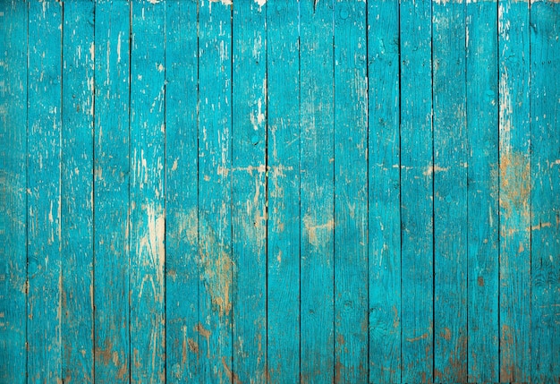 Clôture en bois vieille couleur bleue comme arrière-plan ou texture planches de bois peintes Vintage