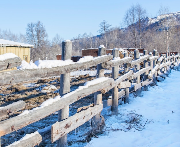 Clôture à la ferme au Kamchatka