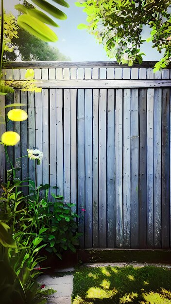 Une clôture avec une fleur jaune dessus