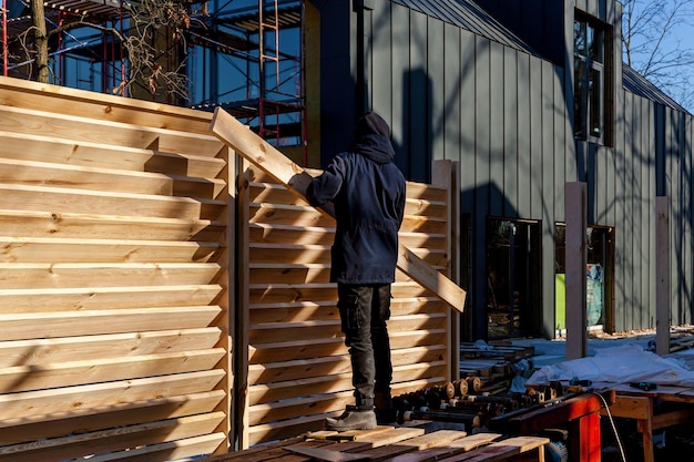 Clôture horizontale en bois