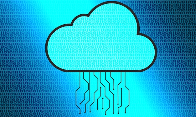 Photo cloud computing avec fond numérique